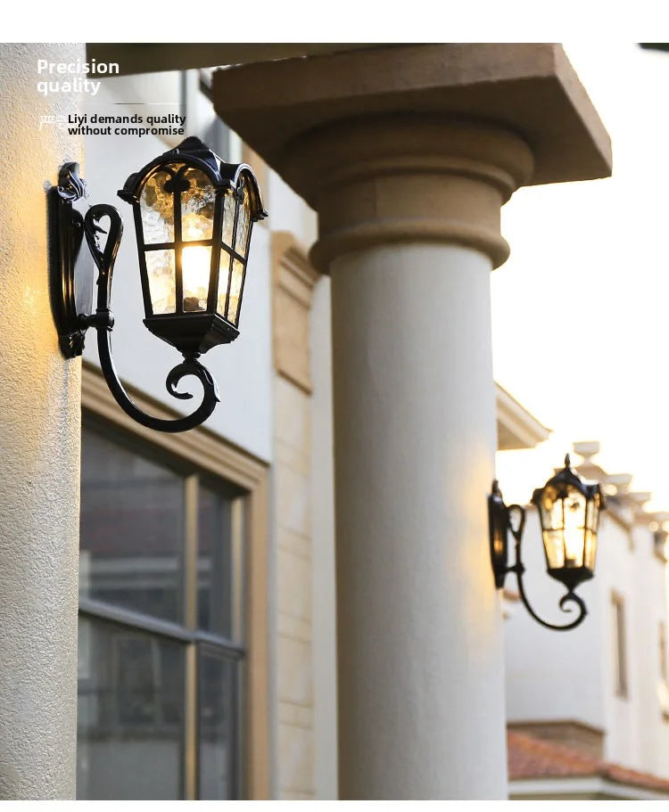 Outdoor Waterproof Wall Lamp For Garden Villa Gate Outdoor European-Style Courtyard Balcony Exterior Wall Lamp Retro Wall Lamp