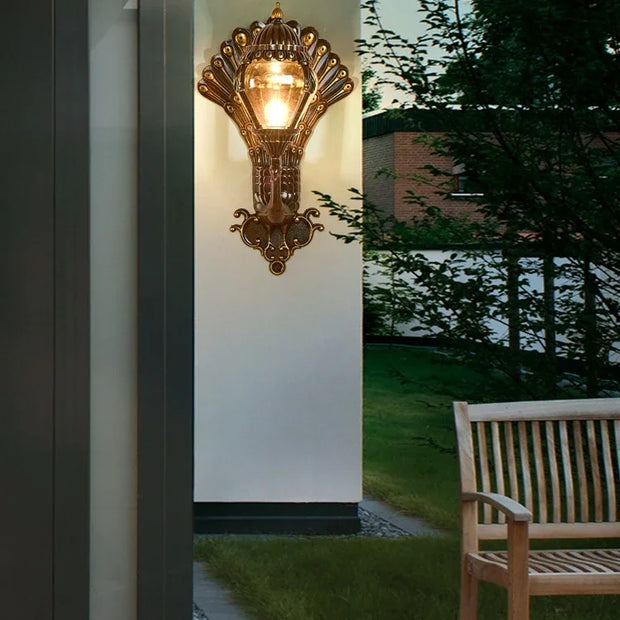 Outdoor wall lamp Waterproof garden Outdoor European-style villa retro wall  Terrace balcony gate Peacock wall