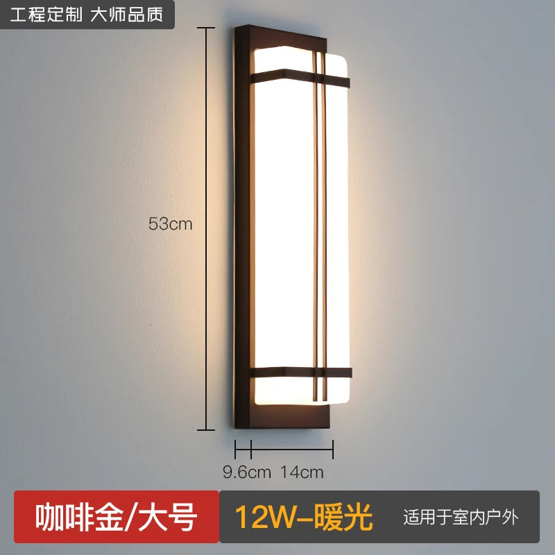 Outdoor wall lamp waterproof wall lamp Internet celebrity creative balcony aisle stairs bedroom living room new Chinese