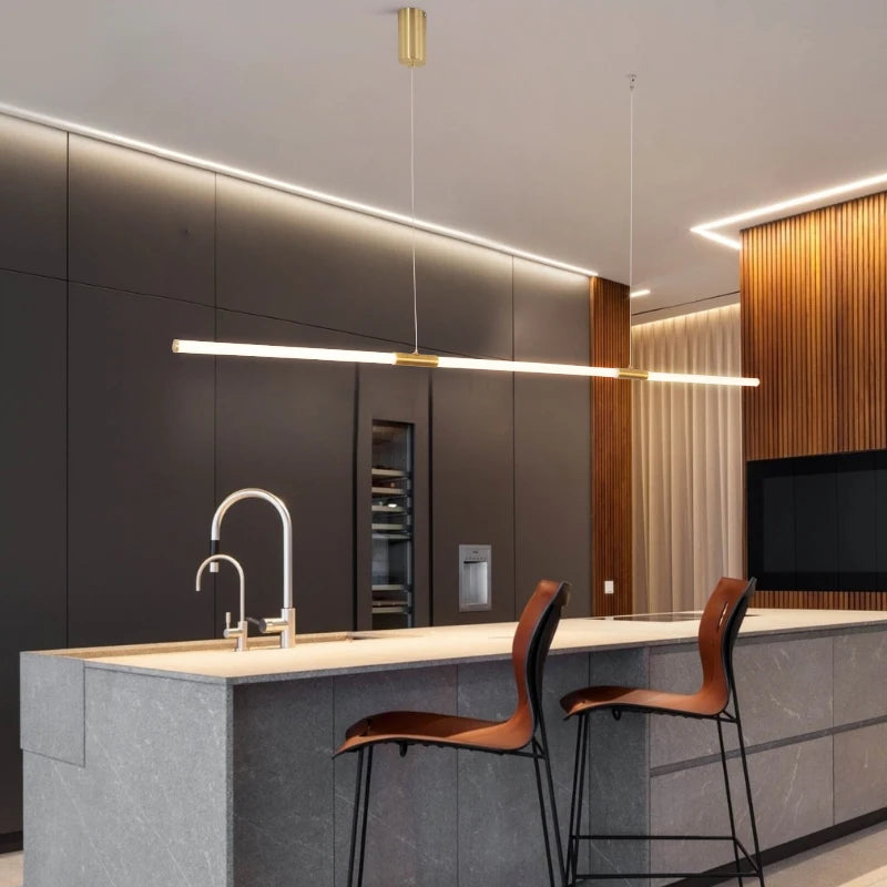 Led Pendant Light Kitchen Lighting Modern Chandeliers For Dining Room Dining Table Led Pendant Lamp Bronze Lustre App/Remote