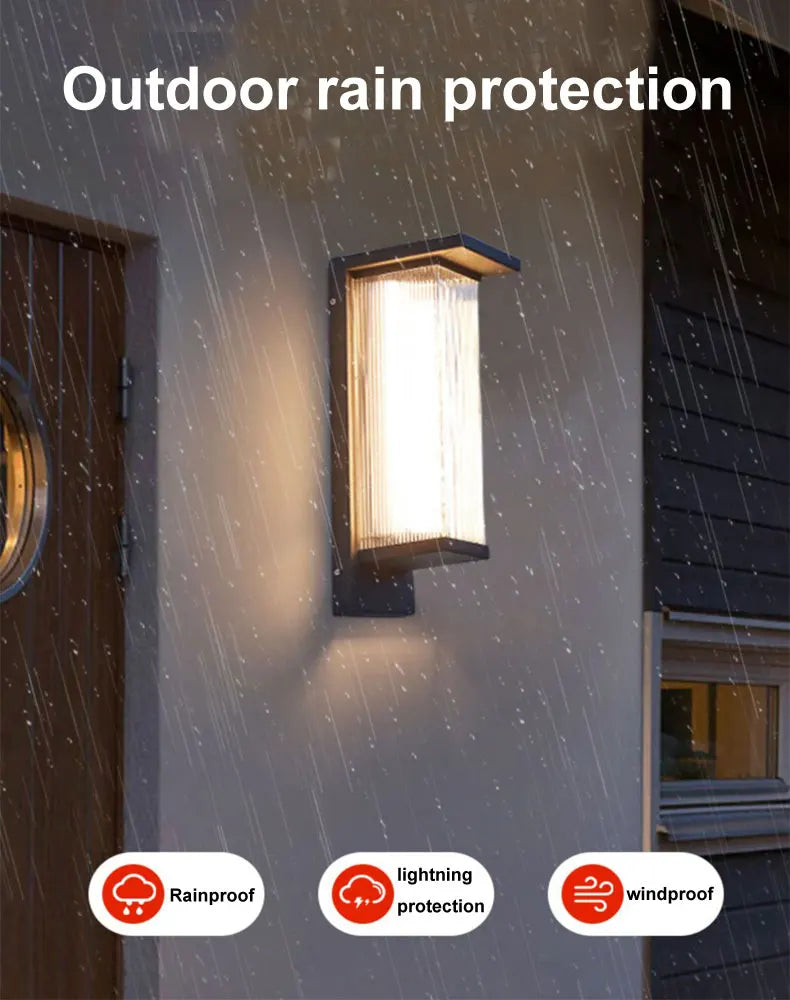 Outdoor Waterproof Wall Lamp for Courtyard Villa Entrance Garden Yard Lighting Modern Simple Style Metal+PC Light Source