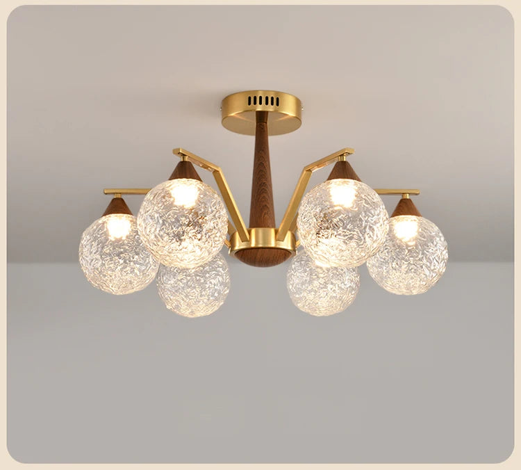Modern LED Glass Ball Chandeliers Living Room Dining Table Salon Chandelier Bedroom Ceiling Chandelier Home Decoration Lighting