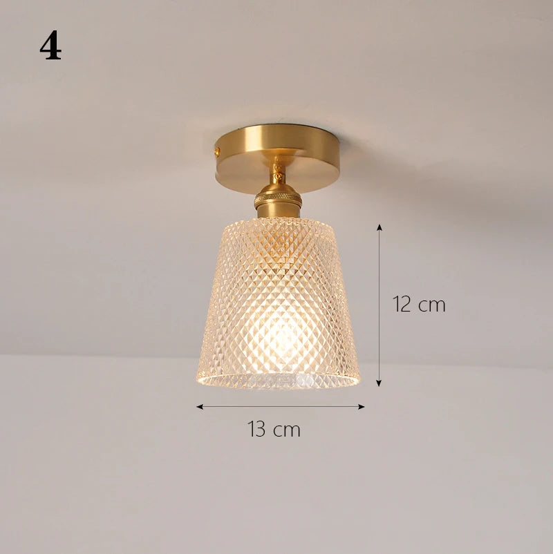 Modern Pendant Ceiling Lamp with Glass Shade for Kitchen Aisle Balcony Bedroom Home Art Deco Led Ceiling Lights Fixtures E27