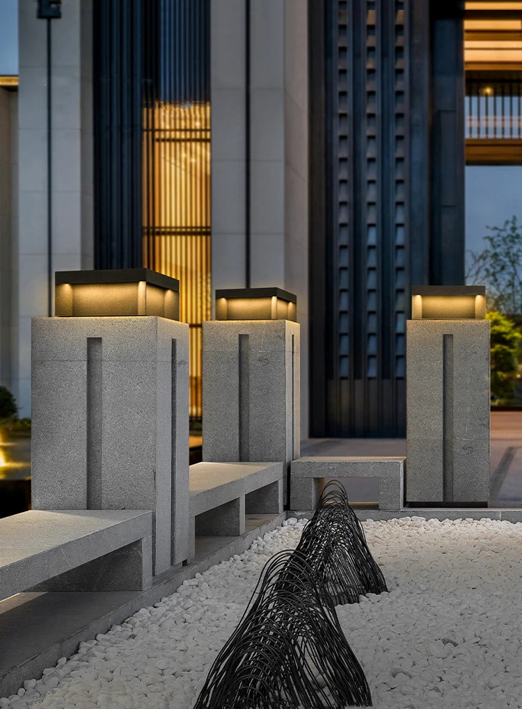 Modern Stainless Steel Door Post Lamp Villa Door Pillar Lamp Outdoor Waterproof Garden Lawn Lamp Landscape Lighting