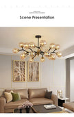Nordic Glass Ball Lamp Modern Led Ceiling Chandelier Living Room Bedroom Kitchen Dining Room Home Decor Pendant Light Fixture
