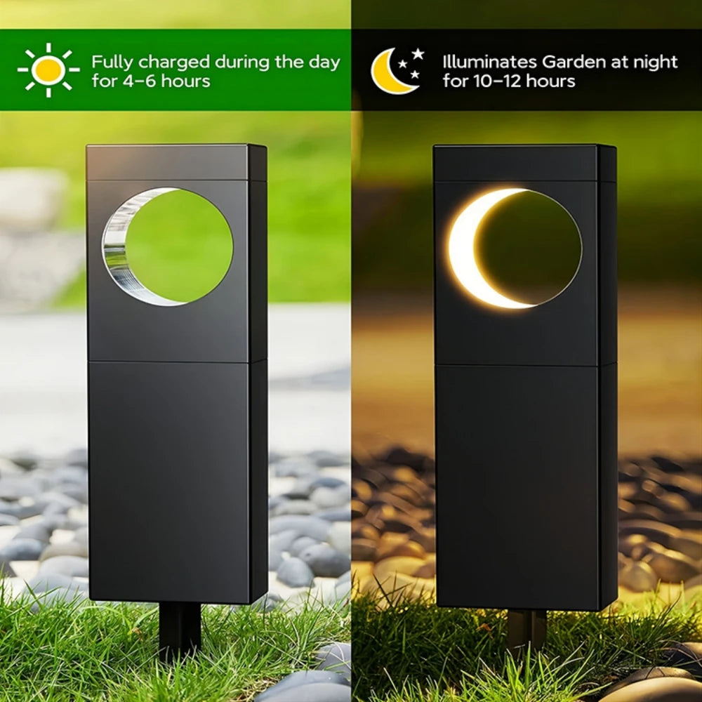 Solar Pathway Lights Outdoor Waterproof Bright Moon Auto On/Off Garden Light for Yard Patio Porch Lawn Outside Decor Lighting
