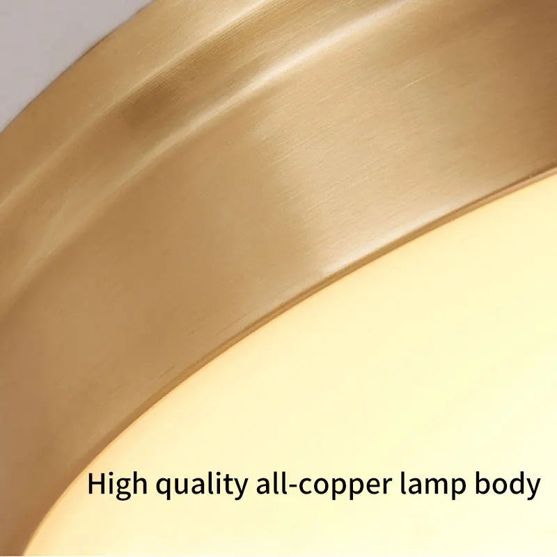 Nordic Modern Copper LED Ceiling Lights Fixtures Kitchen Hallway Balcony Round Ceiling Lamps Minimalist Lampara Gold Lighting