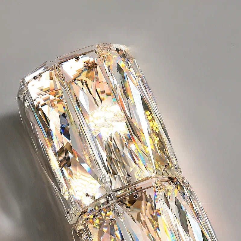 Modern High-end Crystal Wall Light Nordic Living Room Bedroom Bedside Long Wall Lamp Hotel Villa Corridor Bracket Light