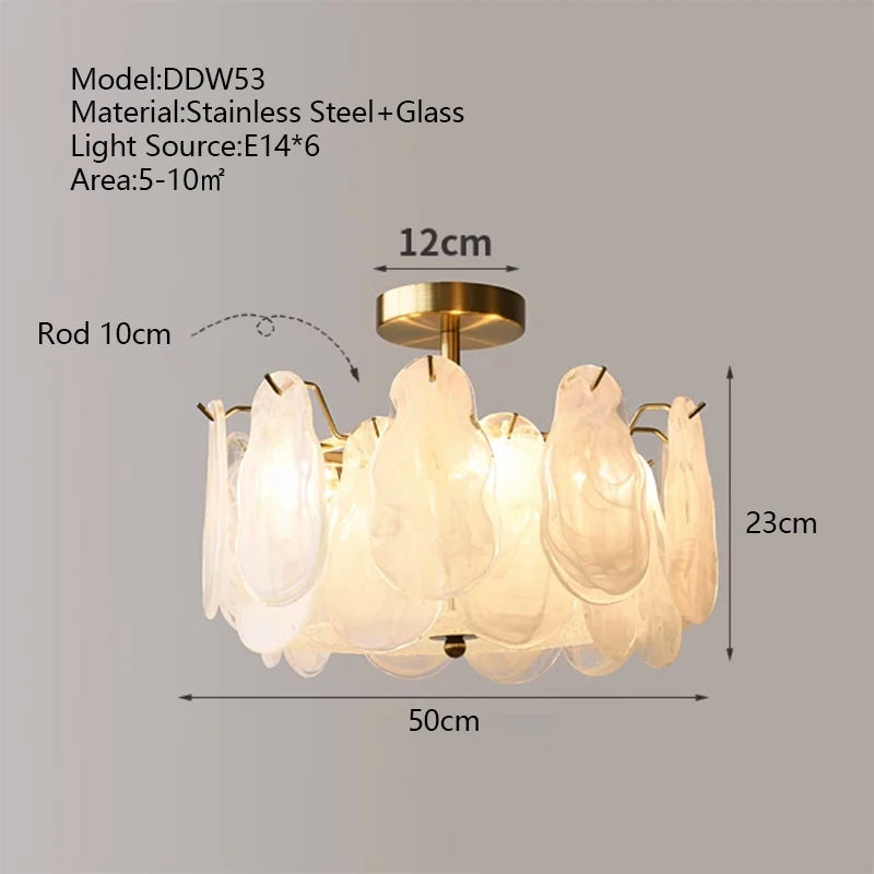 Cream Style Chandelier Lighting Fixtures Furniture Luxurious Living Room Decoration Glass Cloud Chandelier Simple And Modern