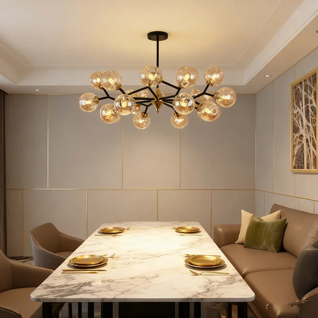 LED Glass Ball Chandelier Pendant Light for Indoor Decorative Lighting - Living Room Bedroom Dining Room