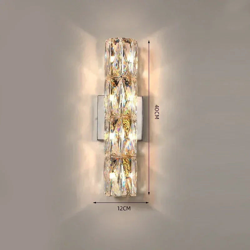 2025 Modern High-end Crystal Wall Light Nordic Living Room Bedroom Bedside Long Wall Lamp Hotel Villa Corridor Bracket Li