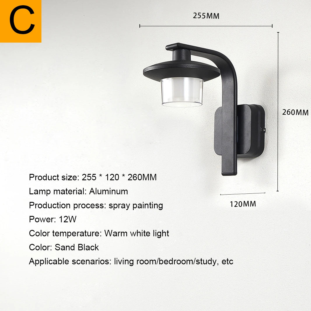 Waterproof LED Wall Light Creative Wall Light IP65 Courtyard Corridor Wall Decoration Modern Garage Balcony Atmosphere Light