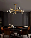 All-copper Molecular Long Crystal Chandelier Light Luxury Creative Post-modern Atmosphere Living Room LED Pendant Lights