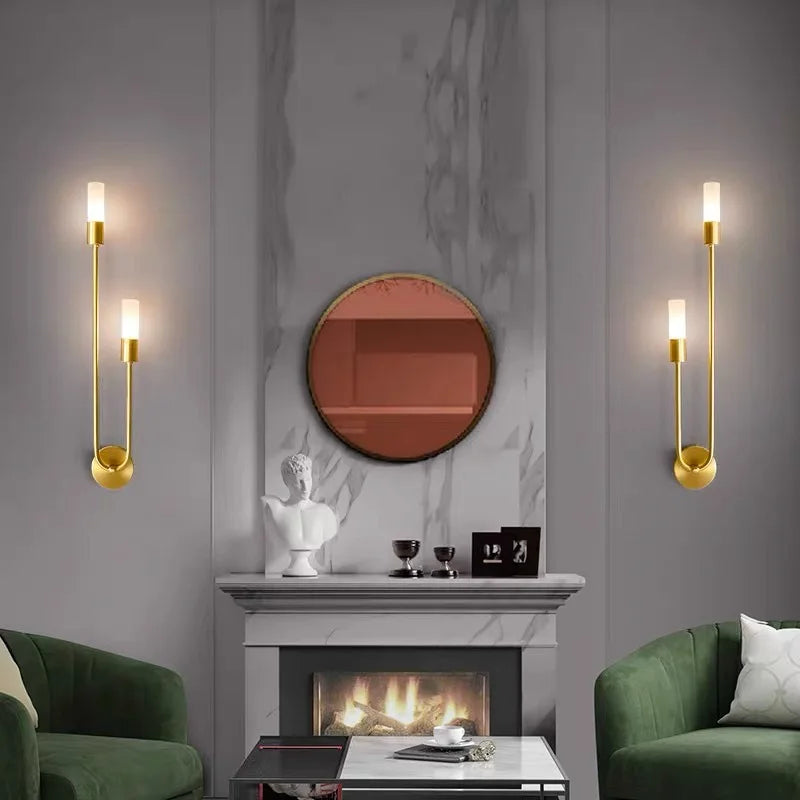Black Gold LED Wall Lamps with G9 Light Bulb for Bedroom Bedside Interior LED Wall Lights Wall Sconce for Corridor Foyer Kitchen