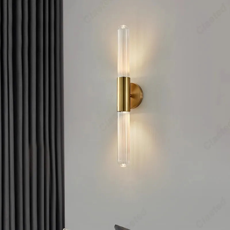 European-style New LED Glass Wall Lamp Living Room Corridor Stairs Study Bedroom Bedside Decorative Lighting