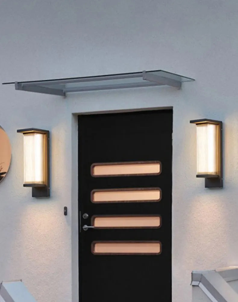Outdoor Waterproof Wall Lamp for Courtyard Villa Entrance Garden Yard Lighting Modern Simple Style Metal+PC Light Source