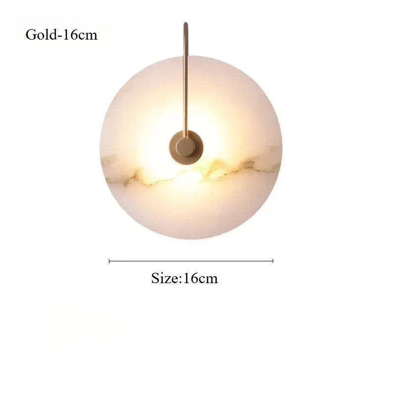 Modern LED Marble Wall Sconce Light Fixture Alabaster Lamp Living Room Bedroom Bedside Home Art Decoration Stone Decor Indoor
