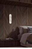 Italian Wall Lamp Natural Marble Bedside LED Light for Bedroom Villa Entryway Hallway Living Room Indoor Decorative Lighting
