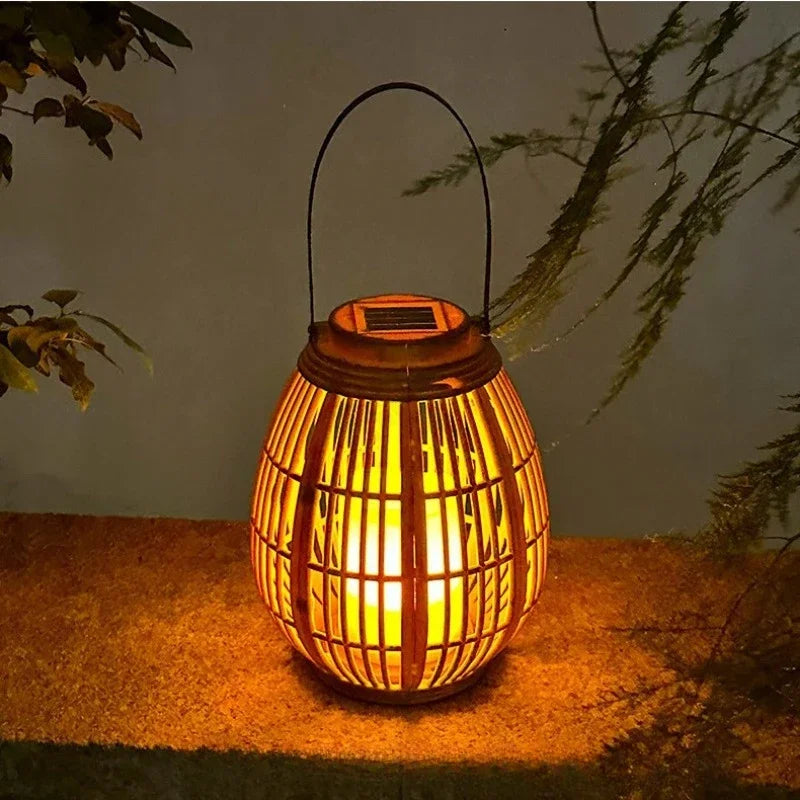 Creative New LED Solar Plastic Lantern Outdoor Waterproof Courtyard Villa Garden Decoration Atmosphere Lighting Fixtures