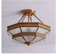 Semi-Flush Copper Ceiling Lamp Outdoor Style D46cm H35cm Living Room Atmosphere Simple Restaurant Balcony Study Ceiling Light