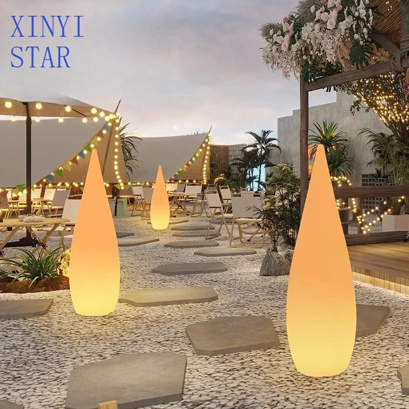 Water Drop Solar Outdoor Camping Lantern for Sunset Ambience Decoration Windproof Portable Camp Light for Tent Yard Garden