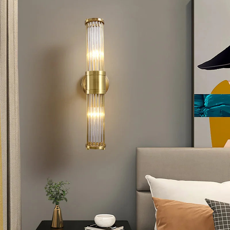 Modern Crystal Led Brass Wall Light Bedroom Living Room Corridor Dining Room Lighting Decoration Indoor Decoration Wall Lamps