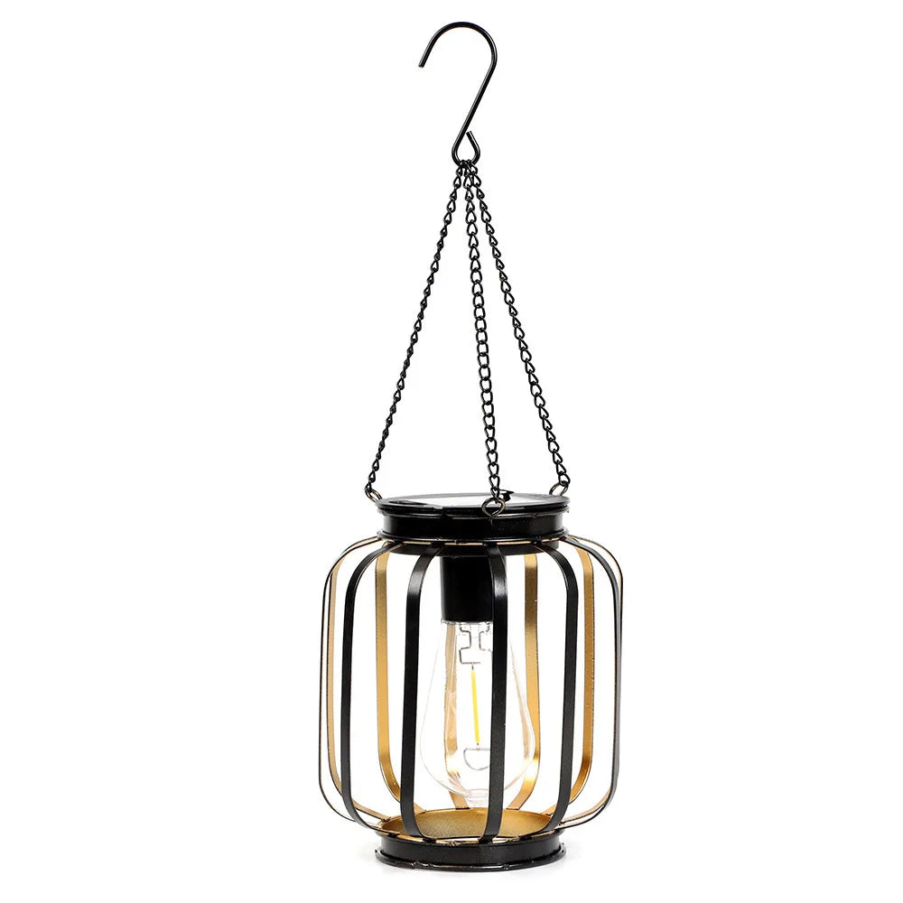 1pc Solar Lantern Outdoor Light, Metal Solar Hanging Light, Brighter Hanging Solar Chandelier, Courtyard Garden Decoratiot