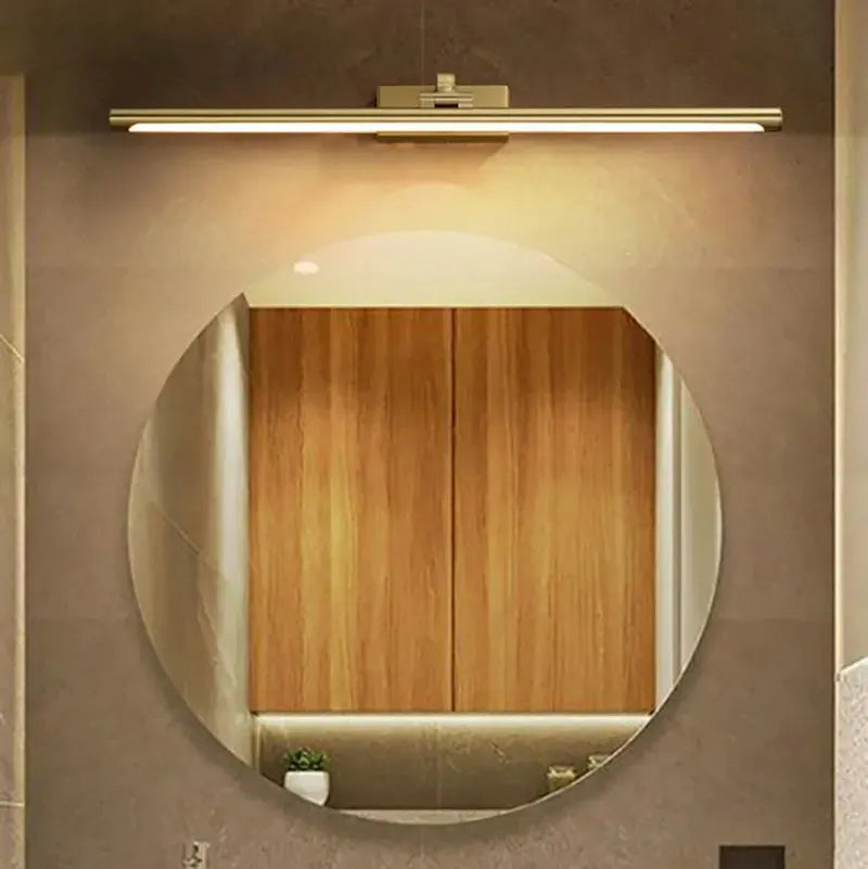 Modern Gold Copper Wall Light Rotatable Mirror Bathroom Bedroom Sconce Brass Simple Lamp GN421TN