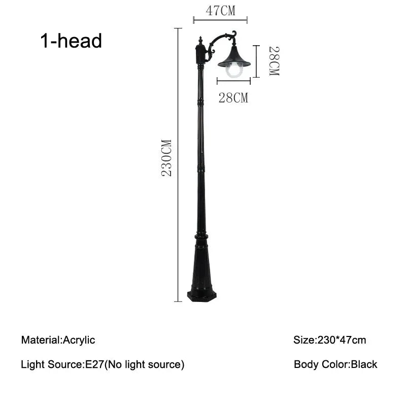 European Outdoor Waterproof Garden Light Villa Courtyard Lawn Lamp Community Park High Pole Street Lamps Landscape Lighting