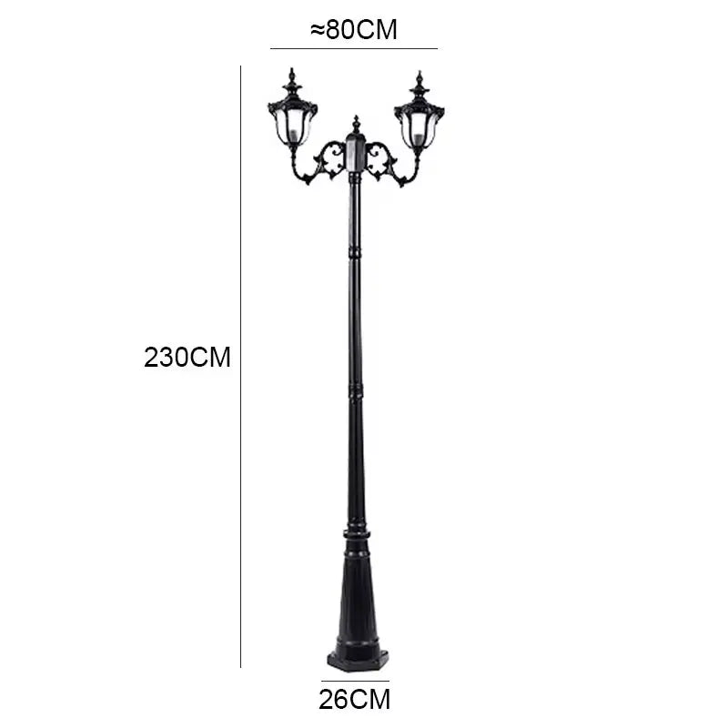 (H≈2.3M)Courtyard Street Lamp Community High Pole Lamp Outdoor Waterproof Lawn Lamp Villa Outdoor Retro Courtyard Lamp Landscape