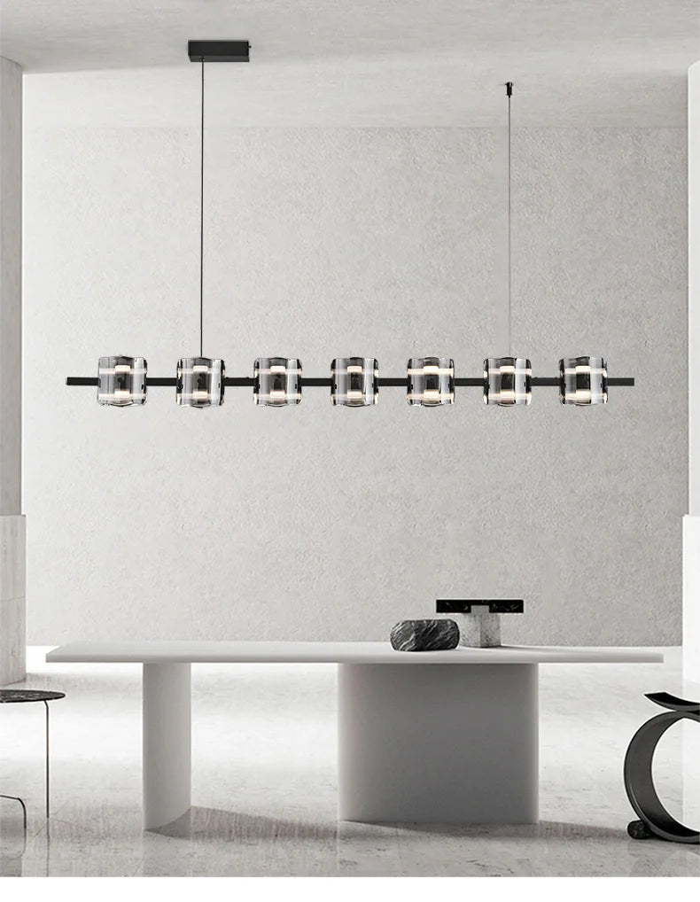 Modern Hanging Led Pendant Lights For Dining Room Kitchen Island long Bar Chandeliers decoration home decor Black light fixtures