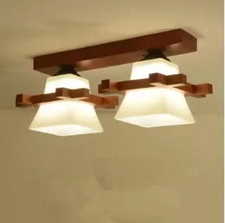 Solid wood ceiling lamp balcony American Scandinavian new chinese aisle corridor light LED Ceiling Lights
