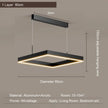 2026 LED Square Pendant Light For Dining Room Bedroom Living Room Home Loft Decor Modern Black Aluminum Hanging Lamp