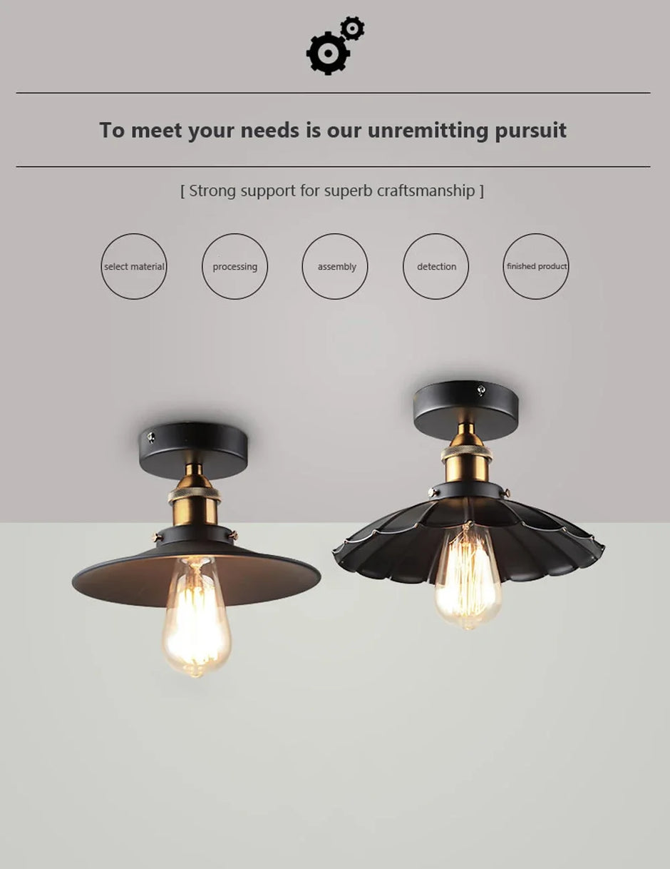 DAMIASMIL Retro Ceiling Lamp for Living Room Dining Room Bedroom Corridor Entrance Ceiling Lights E27 Indoor Lighting Fixtures