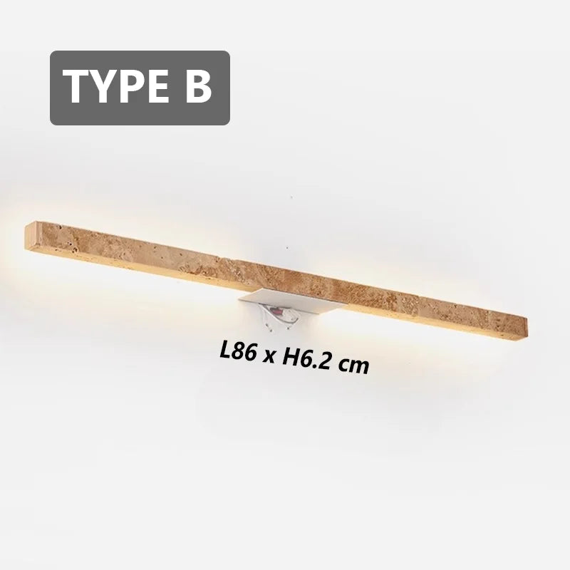 Long Strip Natural Stone Wall Lamp modern Bedroom Living Room Decoration Corridor Wall Sconce Yellow Travertine Lighting Fixture
