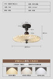 French Mid-Century Style Ceiling Lights Parlor Simple Retro Luxury Gold Resin Pleated Master Bedroom Room Decoration LED Fixture