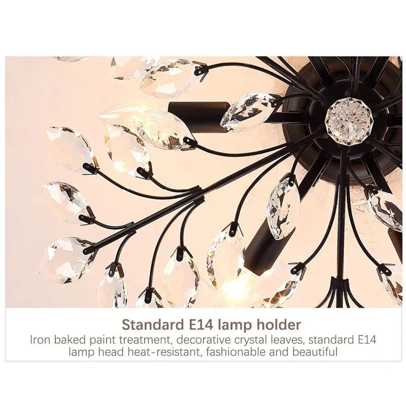 VIOLET Modern Crystal Ceiling Light American Country LED Creativity Living Room Dining Room Bedroom Coffee shop clothing store