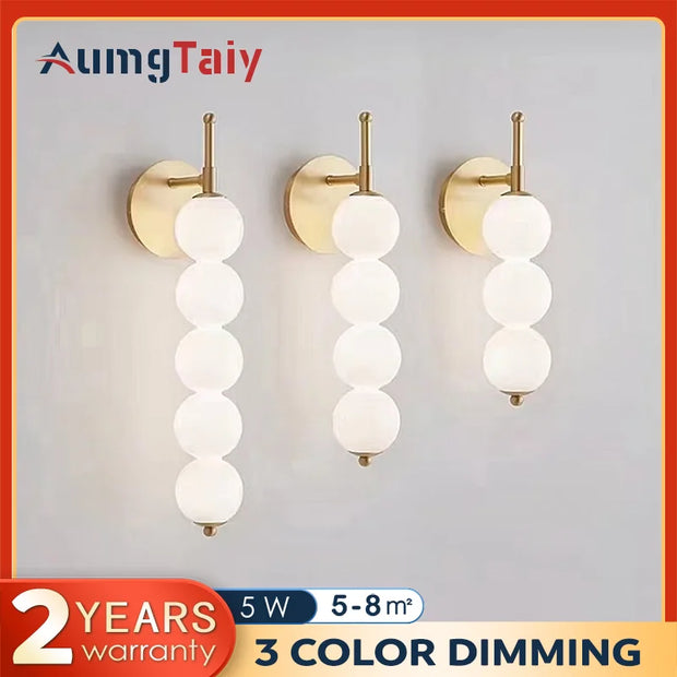 Nordic Wind Gourd Wall Lamp Minimalist LED Milky White Light For Living Room Study Bedroom Bedside Home Decoration Light Fixture
