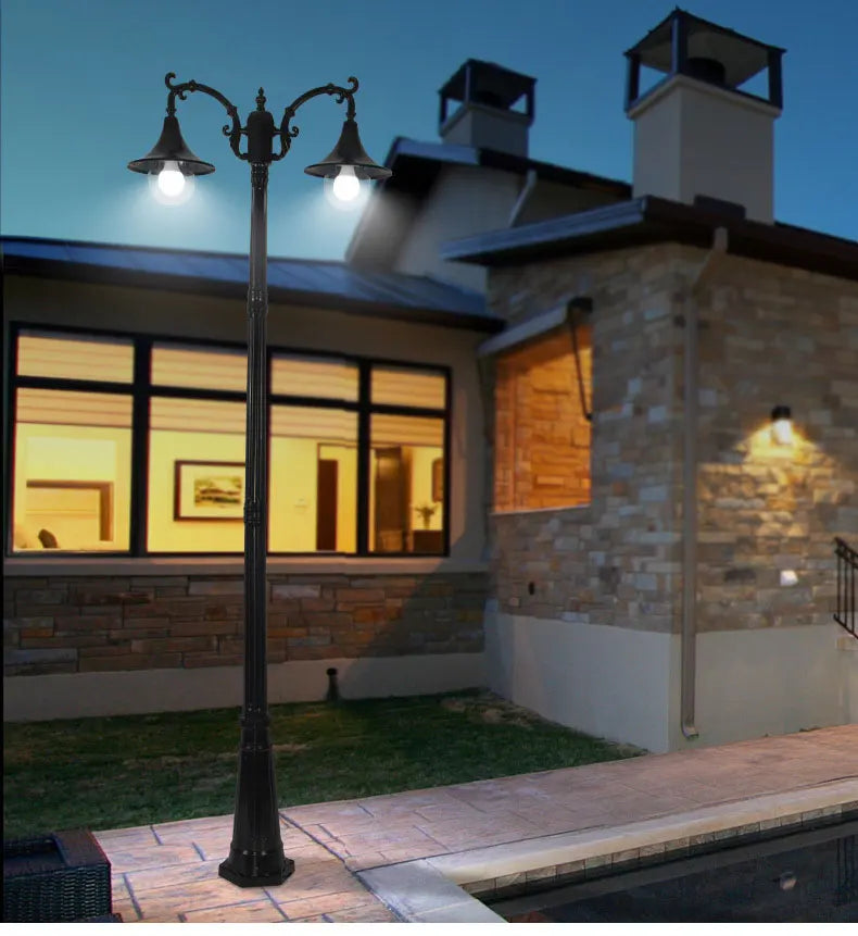 European Outdoor Waterproof Garden Light Villa Courtyard Lawn Lamp Community Park High Pole Street Lamps Landscape Lighting