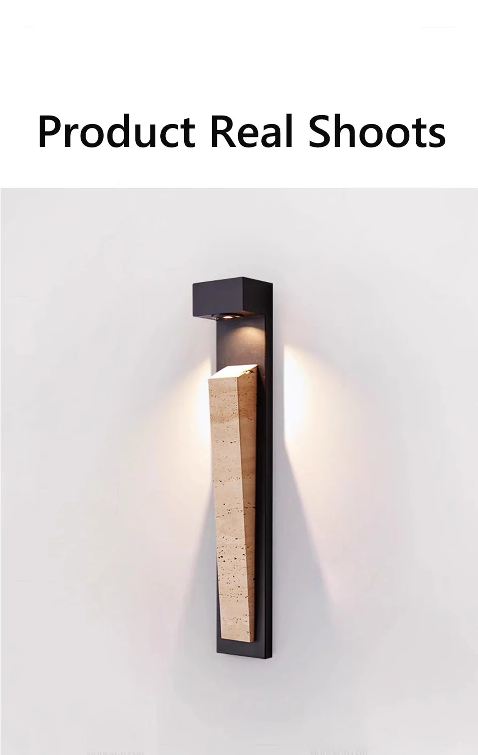 Waterproof Outdoor Wall Light Natural Stone Exterior IP65 Weather-Resistant Lighting for Garden Porch Balcony Villa & Patio Deco