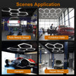 Garage honeycomb hexagonal LED white light super bright 6500K color temperature installed on the ceiling, suitable for garages