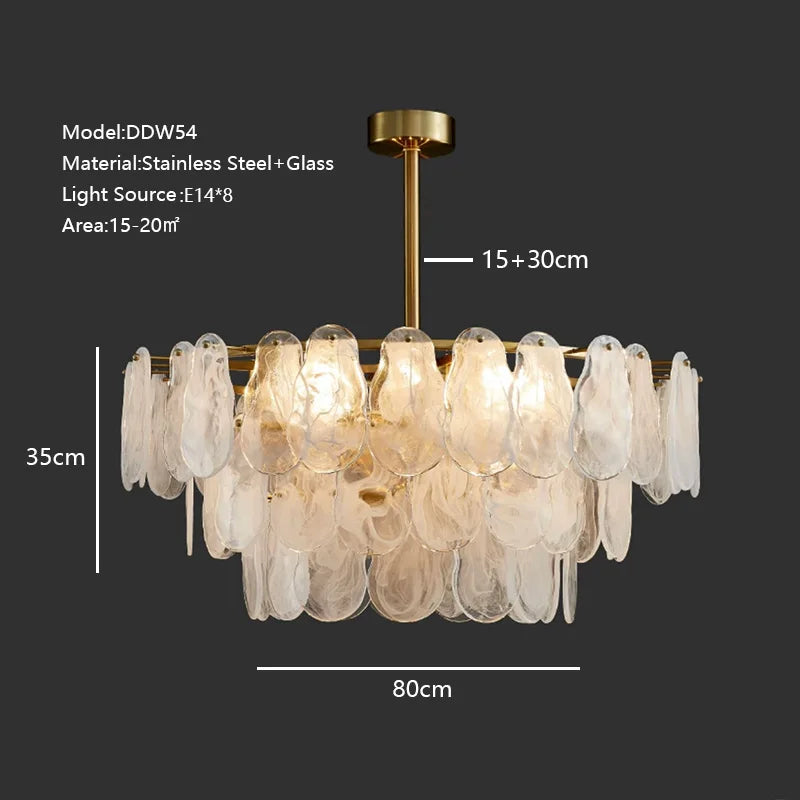 Cream Style Chandelier Lighting Fixtures Furniture Luxurious Living Room Decoration Glass Cloud Chandelier Simple And Modern
