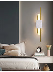 Luxury Green White Marble Wall Lamp Living Room Lobby Bedroom Golden Decor Bedside Sconce Hotel Aisle Staircase Led Light 6W