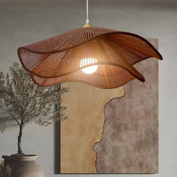 2024 new Chinese style hand-woven chandeliers tea room celebrity log hanging lamp for home decor living dining room furniture