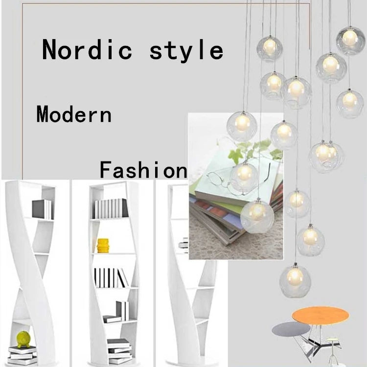 Nordic luxury White Magic bean Design glass LED Chandelier Lighting lustre Hardware Ceiling Duplex staircase Attic luminaire