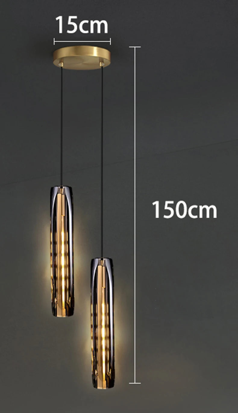 Nordic Minimal LED Pendant Lights Tubes Shaped Chandeliers Home Decor Dinning Living Rooms Villa Island Counter Lighting Fixture