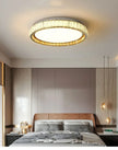 ‌Modern Luxury Dimmable Crystal Ceiling Light K9 Crystals Golden Ring Chandelier for Bedroom Living Room Dining Room LED Fixture
