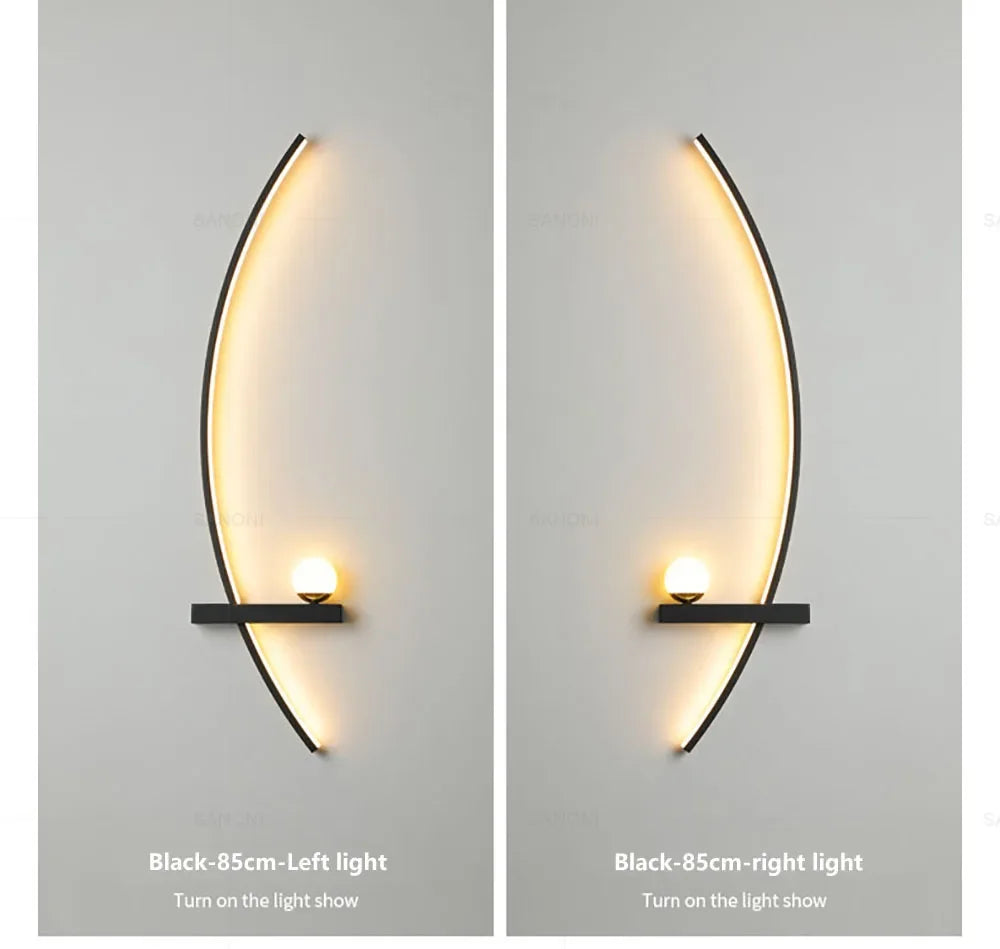 Nordic LED Wall Lamp Stripes Wall Sconce for Bedroom Bedside Living Room Study Stairs Home Decor Indoor Lighting Fixture Luster