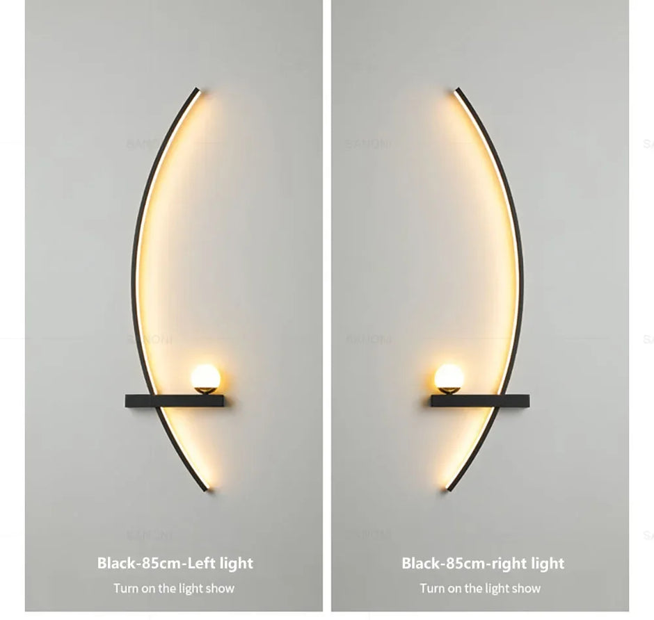 Nordic LED Wall Lamp Stripes Wall Sconce for Bedroom Bedside Living Room Study Stairs Home Decor Indoor Lighting Fixture Luster