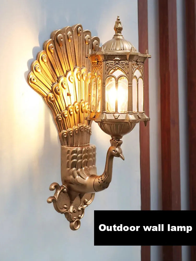 Outdoor Courtyard Pillar Entrance Waterproof Terrace Retro Courtyard Villa Exterior Wall Balcony Courtyard Wall Lamp